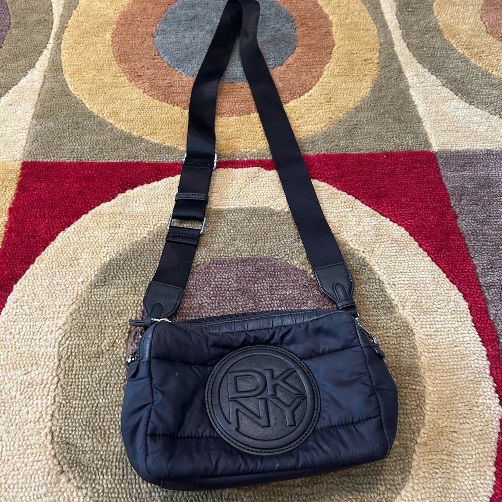 DKNY New York Black Quilted Crossbody Bag Small Purse